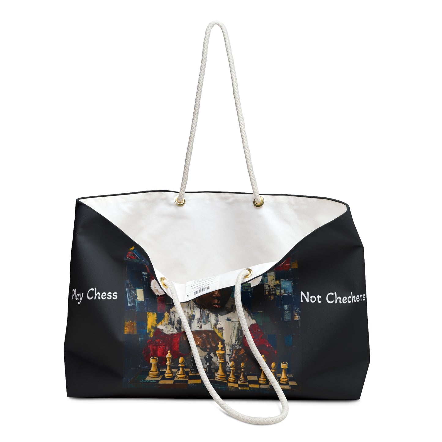 Oversized Weekender Bag - Play Chess not Checkers Design