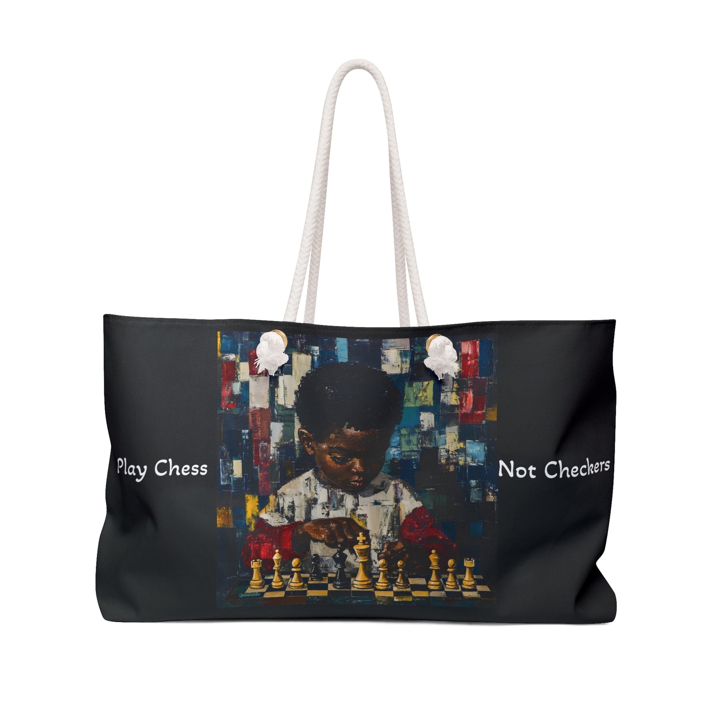 Oversized Weekender Bag - Play Chess not Checkers Design